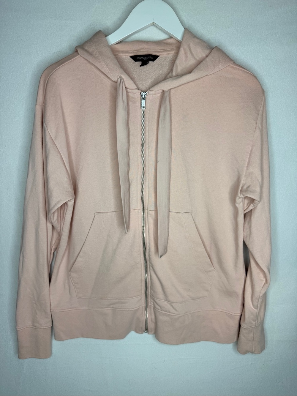 Banana Republic Light Pink Zip-Up Hoodie Small